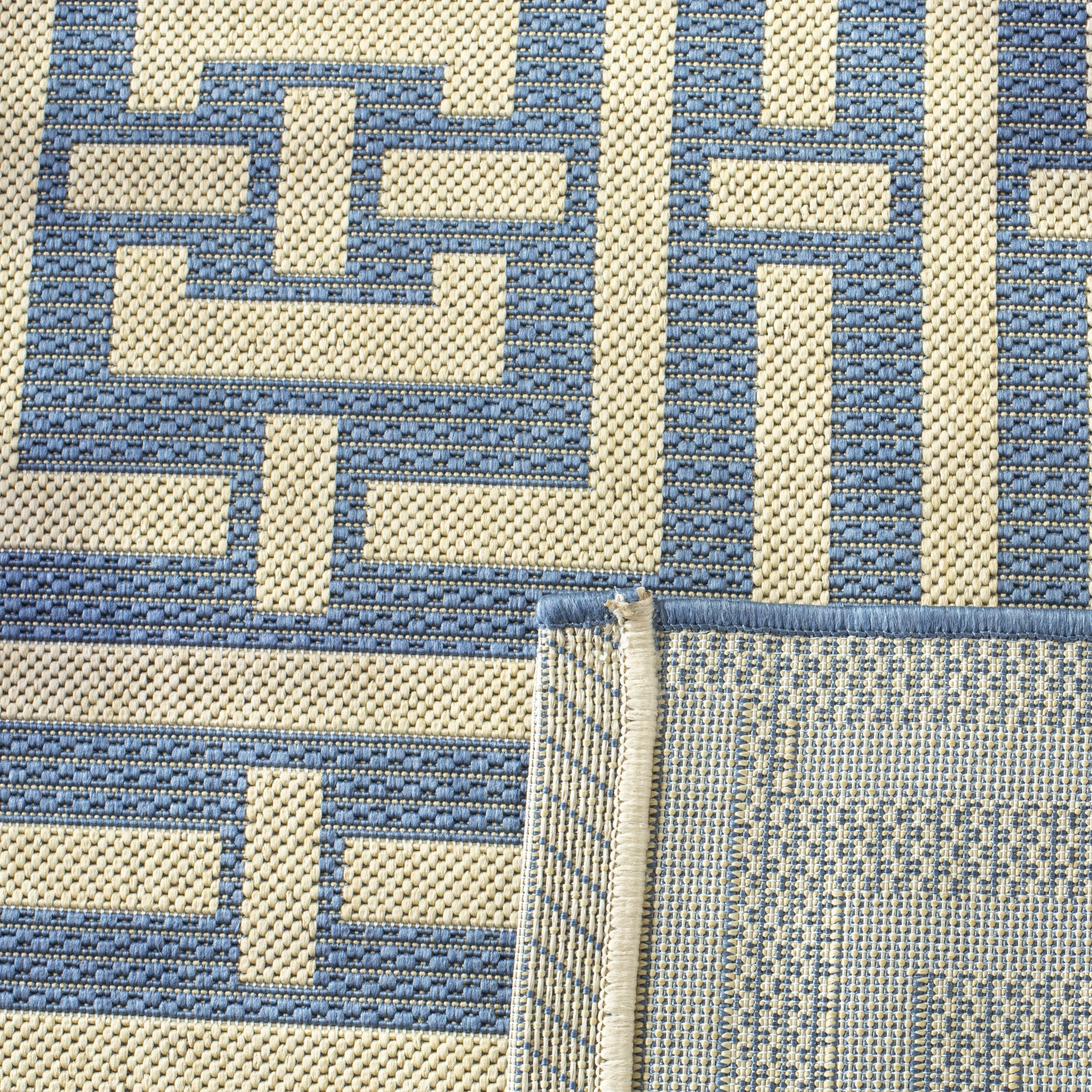 Safavieh Courtyard Ariana Geometric Indoor/Outdoor Area Rug, Blue/Bone, 9' x 12'