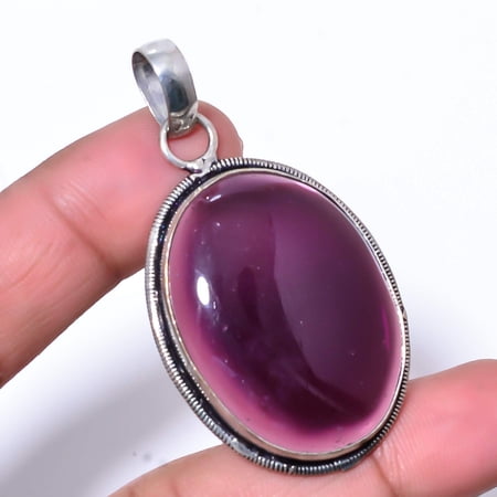 Purple Amethyst Designer Handmade 925 Sterling Silver Pendant 2.11" P268