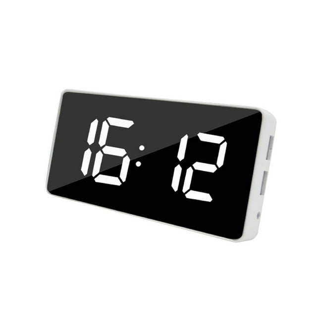 Mlkoz Alarm Clock Clearance, USB Output Mobile Phone Charging Snooze Mirror Clock Multifunctional LED Alarm Clock, Men Gifts