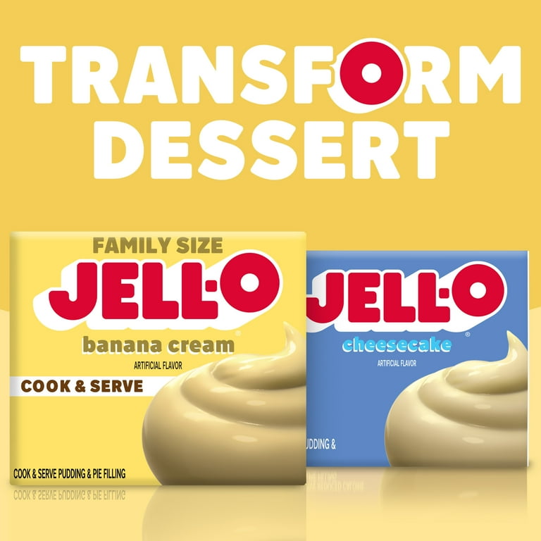 24 pack) Jell-O Cook & Serve Banana Cream Pudding & Pie Filling