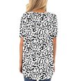 thumbnail image 4 of Women's Round Neck Loose Printed Short Sleeve In Front And Back Tops Blouses, 4 of 5