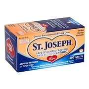 St. Joseph Pain Reliever, 81 mg, Enteric Coated Tablets, 200 ct.