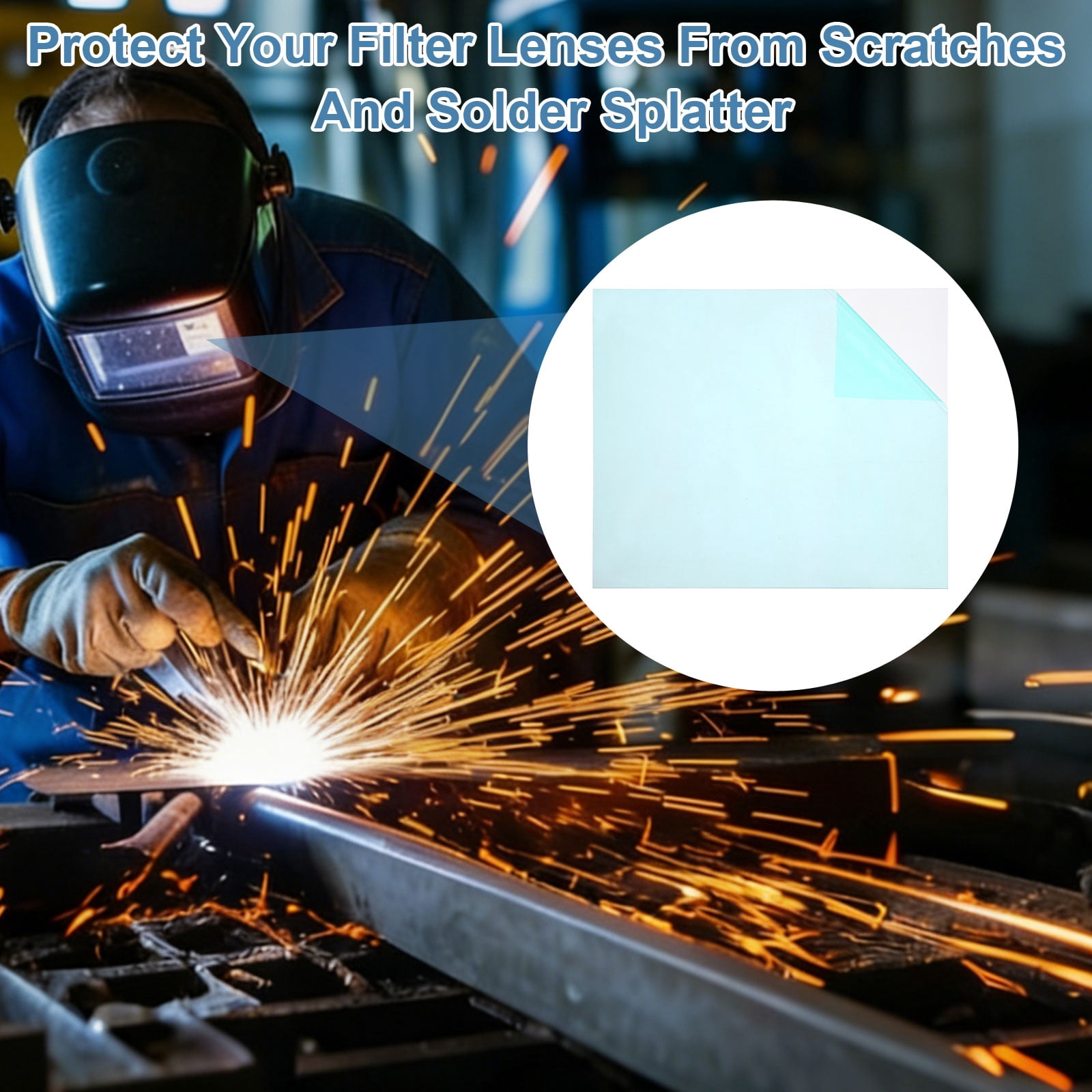 Uxcell 5-1/4 x 4-1/2 Inch Welding Protection Lens, 24 Pcs Clear PC Lens Cover Replacement Welding Helmet Hood Transparent Protective Covers Right Angle