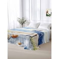 thumbnail image 5 of Coastal Birds Twim Size Flat Sheet, Wrinkleproof & Fadeproof Cooling Flat Bed Sheet Only, Blue Sky Heron Seabird Tropical Beach Breathable Soft Bedding Top Sheets 66 x 96 Inches, 5 of 8