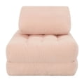 thumbnail image 6 of Leumius Folding Sofa Bed,Corduroy Fabric Convertible Sleeper Sofa Chair with Back Support and Pillow,Boneless Foldable Mattress Futon Chair Bed Floor Sofa for Living Room Bedroom,Pink, 6 of 12