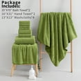 thumbnail image 3 of Jessy Home 8 Piece Towel Set Oversized Soft Cozy Towels 600 GSM Olive Plush Towel Set, 3 of 8