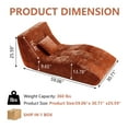 thumbnail image 4 of NBLDGT Chaise Lounge Chair for Living Room, Modern Upholstered Recliner Sofa, Tufted Velvet Accent Lounger with Curved Back, Comfortable Lazy Chair for Bedroom, Apartment (Orange), 4 of 11