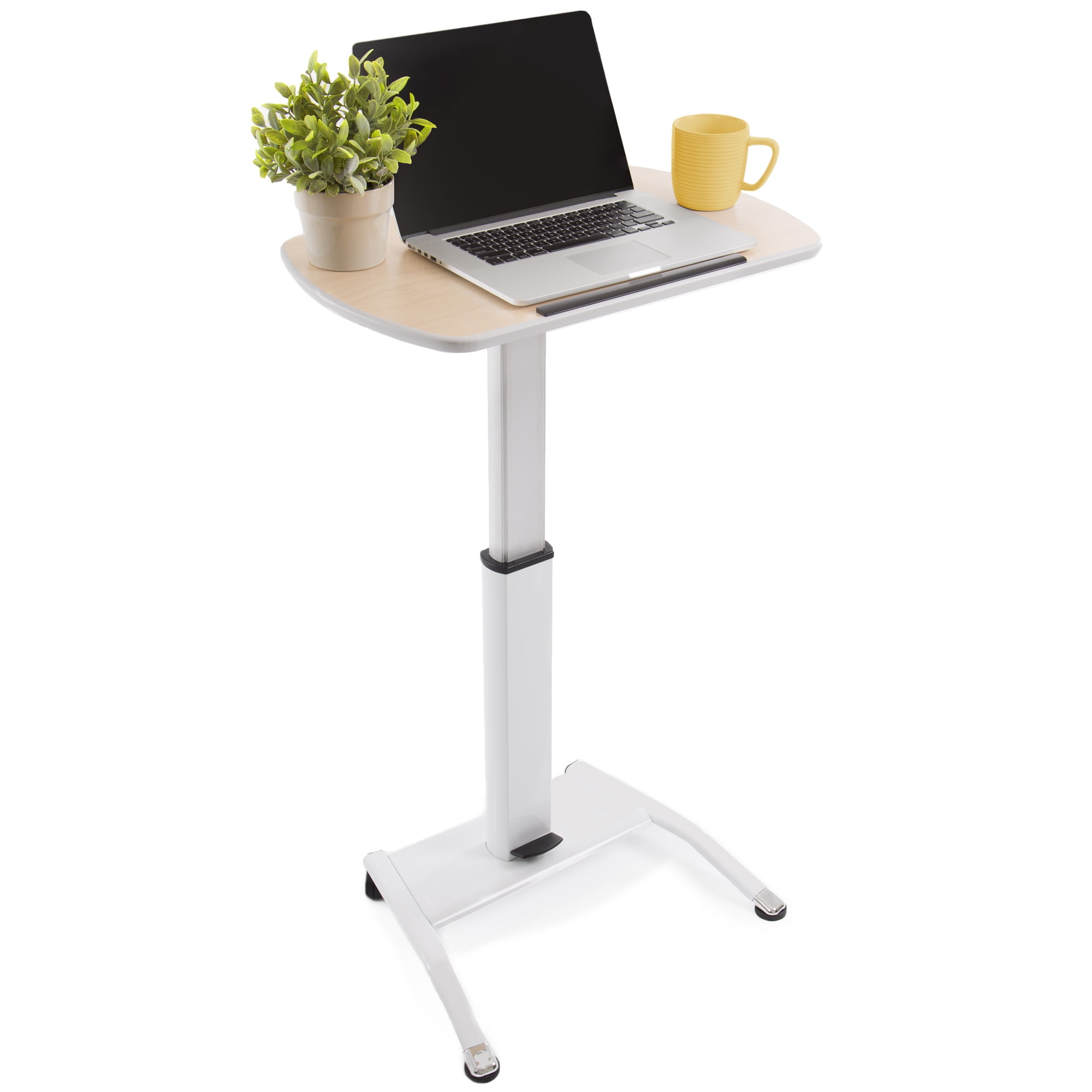 Rolling Desk Adjustable Height Teaching Podium Sit Stand Workstation 