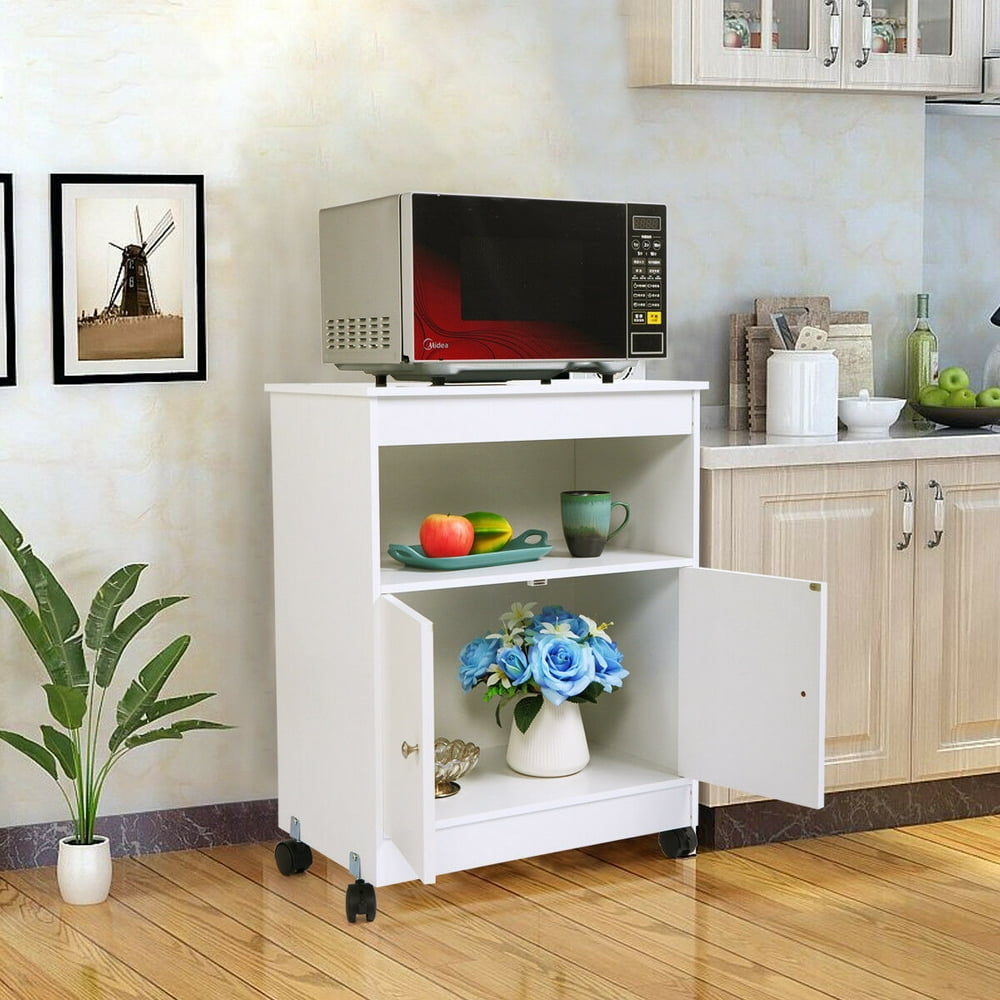 Veryke Kitchen Cabinet, Wooden Kitchen Carts and Islands, Rolling