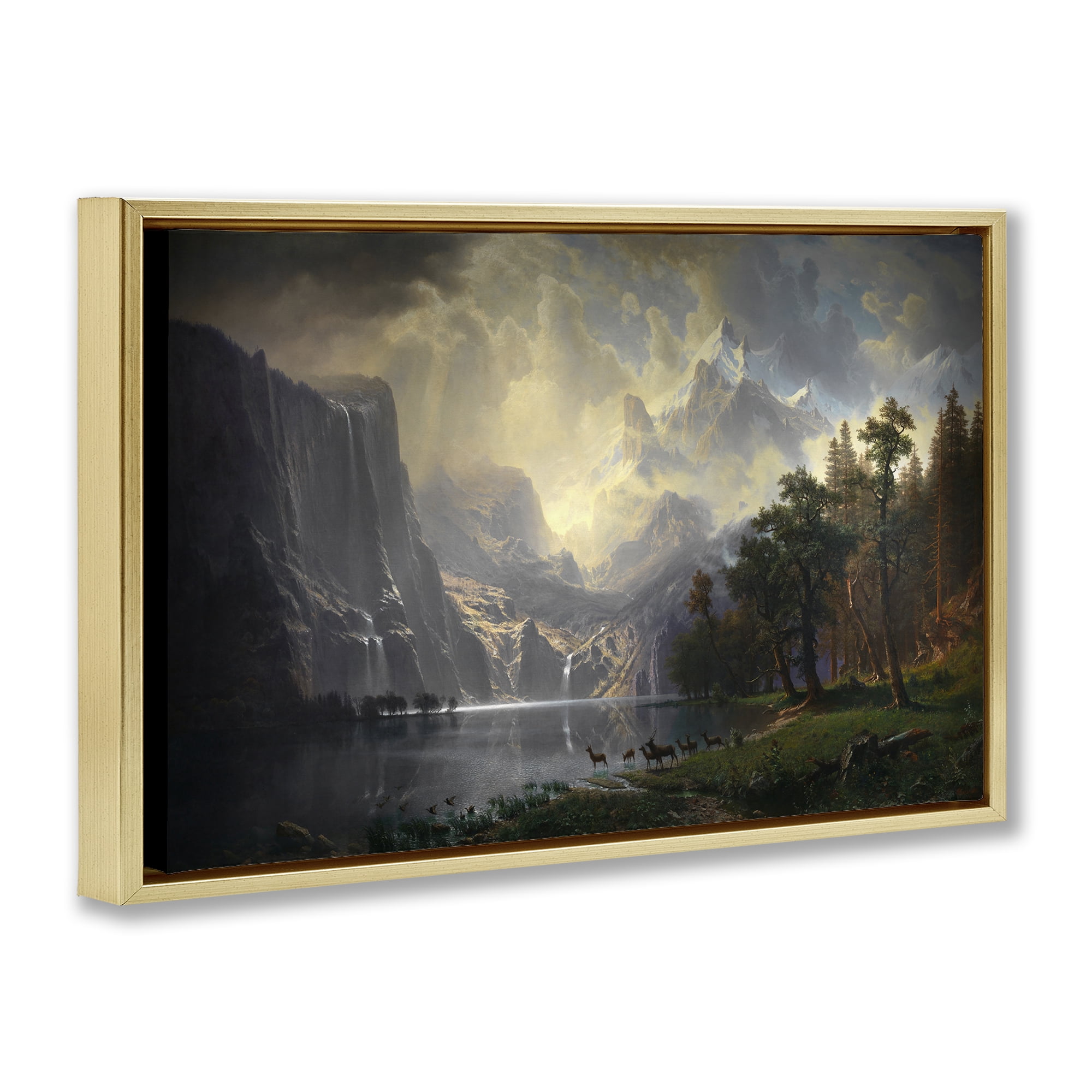 Stupell Industries Among Sierra Nevada Mountains Landscape & Nature Painting Gold Floater Framed Canvas Art Print Wall Art, 25 x 17