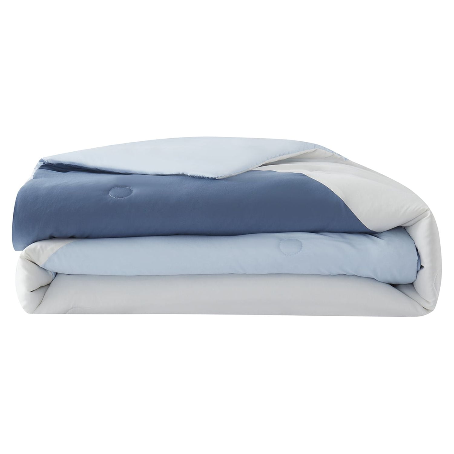 Serta So Soft 3-Piece Blue Reversible Comforter Set, Full/Queen