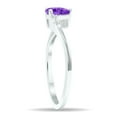 thumbnail image 2 of SZUL Women's Amethyst and Diamond Wave Ring in 10K White Gold, 2 of 5