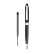 Fashion Metal Ballpoint Pen Revolve Open 0.5mm Fine Point Black for Shell Smoothly Writing for Signature School Office H