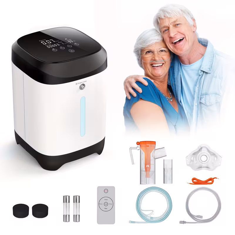 1-7L/Portable O2-XY Tube 90%Cup Generator/for Indoor Use& Compact Design for Home Use, Concentrator 13LBS-Quiet for Household