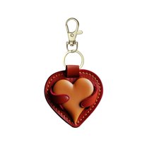 HUANLEDASH Handmade Faux Leather Heart Keychain Good Luck Decorative Love Charm Keyring Bags Backpacks Cars Accessories