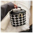 thumbnail image 2 of Cosmetic Bucket Bags for Women Fashion Vintage Checkerboard Printed Carry on Makeup Bag Portable Large Toiletries Pouch, 2 of 2