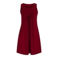 thumbnail image 3 of Ladies Fashion Casual Loose Solid Color With Pocket Cute Beach Outfits for Women French Swing Dress Woman's Dresses Summer Casual Dress for Women Short Sleeve Long Dress for Women Casual Cute Dresses, 3 of 6