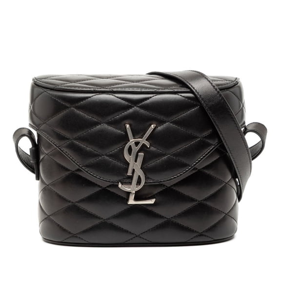 Pre-Owned Saint Laurent YSL Logo June Box Shoulder Bag 710298 Black Lambskin Women's... (Good)
