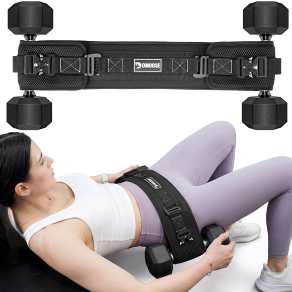 Cinturón para Hip Thrust DMoose Fitness de Doble Correa con Acolchado, 317,5 kg