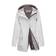 thumbnail image 3 of Women Lightweight Waterproof Parka Hooded Softshell Rain Jacket Warm Windbreaker Long Outdoor Coat with Pockets, 3 of 6