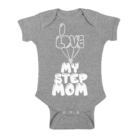 Awkward Styles I Love my Step Mom Baby Bodysuit Short Sleeve Lovely One Piece Clothes Short Sleeve Step Mother Clothing Collection Best Baby Gifts I Love my Mommy One Piece Clothing for