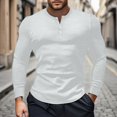 thumbnail image 2 of XDZJLR Men T Shirts Casual Short Sleeved Button Button Placket V Neck Tops, 2 of 5