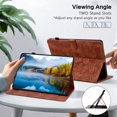 thumbnail image 3 of GSFY for 2024 iPad Pro 11 inch Case M4 (5th Generation), PU Leather Magnetic Closure Protective Folio Stand Cover with Pencil Holder Multiple Viewing Angles for iPad Pro 11 5th Gen - Brown Bloom, 3 of 9