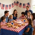 thumbnail image 4 of Disposable Patriotic Tablecloth 107x51 Inch Waterproof Plastic for 4th of July, Memorial Day, Labor Day Party Decorations, Fits Standard Rectangular Tables, Easy Cleanup, 4 of 6