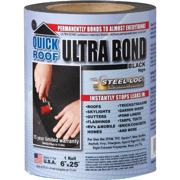 Cofair Products UBB625 Quick Roof 6 in. x 25 ft. Black Ultra Bond