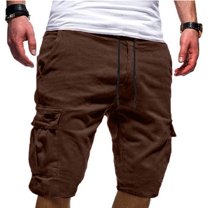 Elvqul Mens Sweatpants with Pockets Breathable Joggers Cotton Workout Pants for Men Brown