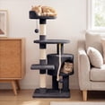thumbnail image 4 of Gymax Cat Tree 36'' Cat Tower w/CondoTop Perch Sisal Scratching Posts & Hanging Rope Dark Gray, 4 of 10
