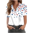 thumbnail image 5 of Mifsaly Short Sleeve Button Down Shirts for Women Lapel Collar V Neck Blouses Patriotic Hearts American Flag Print Independence Day Tops 2026 XXL, 5 of 6