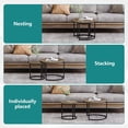 thumbnail image 4 of Semiocthome Modern Round Nesting Coffee Table Set,End Table Metal Frame for Living Room,23.6",Brown, 4 of 8