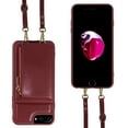 thumbnail image 3 of Nalacover RFID Blocking Wallet Case for iPhone 7 Plus/8 Plus, Shockproof PU Leather Magnetic Button Zipper Purse Card Slots & Kickstand Crossbody Phone Case with Shoulder & Wrist Strap,Winered, 3 of 12