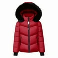 thumbnail image 4 of Hueook Women Jacket Womens Winter Coats Waterproof Zip Up Short Warm Snow Jacket Windproof Winter Jacket Outerwear with Pockets Red XL, 4 of 5