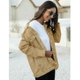 thumbnail image 3 of GHSDFBB Women's Oversized Mid Long Denim Jacket Jean Biker Coat, 3 of 7