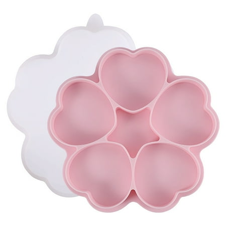 

Mosey Baking Mold 5 Compartments Heart Shape Silicone Mold Versatile Burger Patties Cake Dessert Mold for Kitchen Bakery