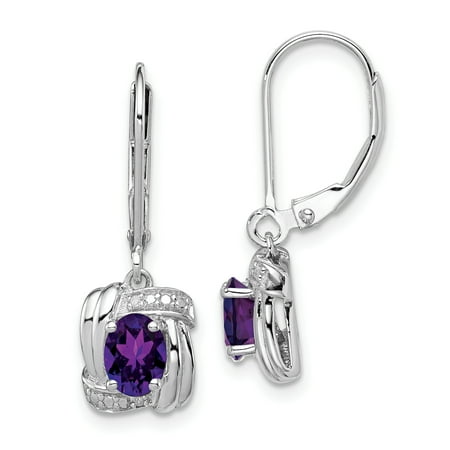 February Birthstone Lever Back Earrings - 925 Sterling Silver Diamond Purple Amethyst Leverback Earrings Lever Back Drop Dangle Gifts For Women For Her mothers day gifts mom wife daughter