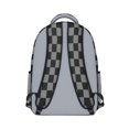thumbnail image 3 of Gray and Black Checkered Pattern Backpack for School, Cute School Bag with Adjustable Shoulder Straps and Padded Back, 15.3"x11"x6.7", 3 of 5