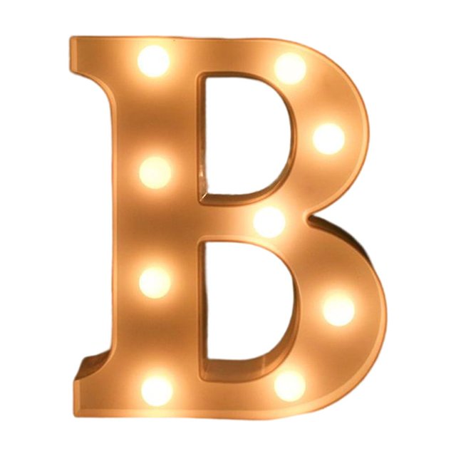 Inteprter Letra Luz Lámpara de noche Lámparas Alfabeto Negocios Linterna luminosa Resplandor Boda Bar Noche Hogar Cumpleaños Bonito Iluminación navideña B 260g