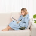 thumbnail image 4 of Pug and Footprints Blanket Hoodies for Kids 6-13YR Oversize Wearable Blanket Hoodies for Boys Girls Teens, 4 of 7