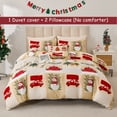 thumbnail image 4 of Smuge Christmas Duvet Cover Queen/Full Size Comforter Cover Snowman Reindeer Tree Xmas Quilt Case Soft Bedding Quilt Cover with 2 Pillow Shams, 4 of 8