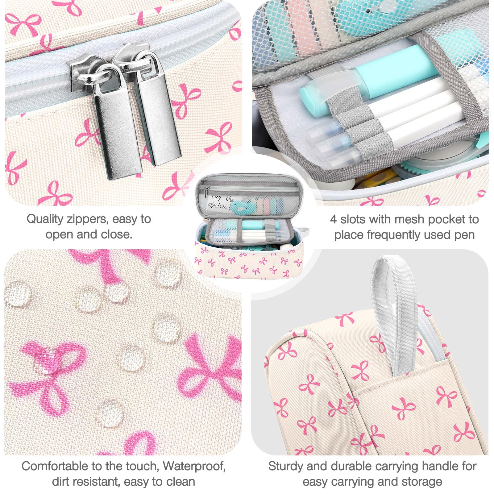 Livhil Large Pencil Pouch, Pencil Case for Girls Boys, Pencil Bag Pencil Boxes for Kids Elementary School Supplies, Bow