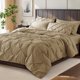 thumbnail image 1 of SONORO KATE Juego de Edredón Individual, Juegos de Cama de 5 Piezas para Todas las Estaciones, Cama en una Bolsa con Edredón Plisado - Sábana Plana y Sábana Ajustable - Fundas de Almohada y Fundas, Beige, 1 of 6