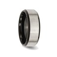 thumbnail image 3 of Mens Titanium 8mm Brushed Wedding Band Ring with Black Plated Beveled Edge, 3 of 5