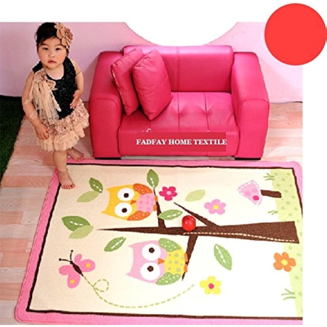 FADFAY Home TextileUnique Cartoon Owl CarpetDesigner Pink Fairy Girls Rug For Living RoomDelicate Butterfly Kids Rug