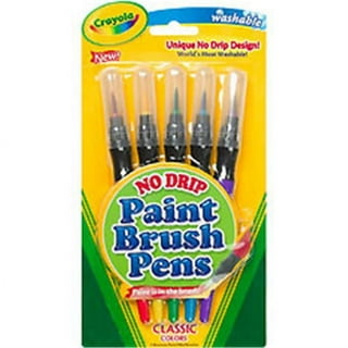 No-Drip Washable Paint Brush Pens, 8 Assorted Colors, 40 Count