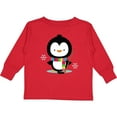 thumbnail image 3 of Inktastic Hockey Christmas Penguin Boys or Girls Long Sleeve Toddler T-Shirt, 3 of 5
