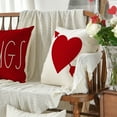 thumbnail image 6 of Sm:)e Love Heart Kisses Hugs XOXO Valentine's Day Throw Pillow Cover Set of 4, 20 x 20 Inch Decorative Farmhouse Outdoor Pillow Case, Red, 6 of 8