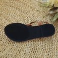 thumbnail image 6 of KIJBLAE Plus Size Women's Casual Thong Flat Sandals, Round Open Toe Solid Tone, Back Elastic Strap, Comfy Indoor Outdoor Footwear Brown 43, 6 of 9